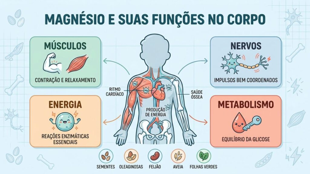 Quatro funções do magnésio mostram sua importância para o equilíbrio corporal.