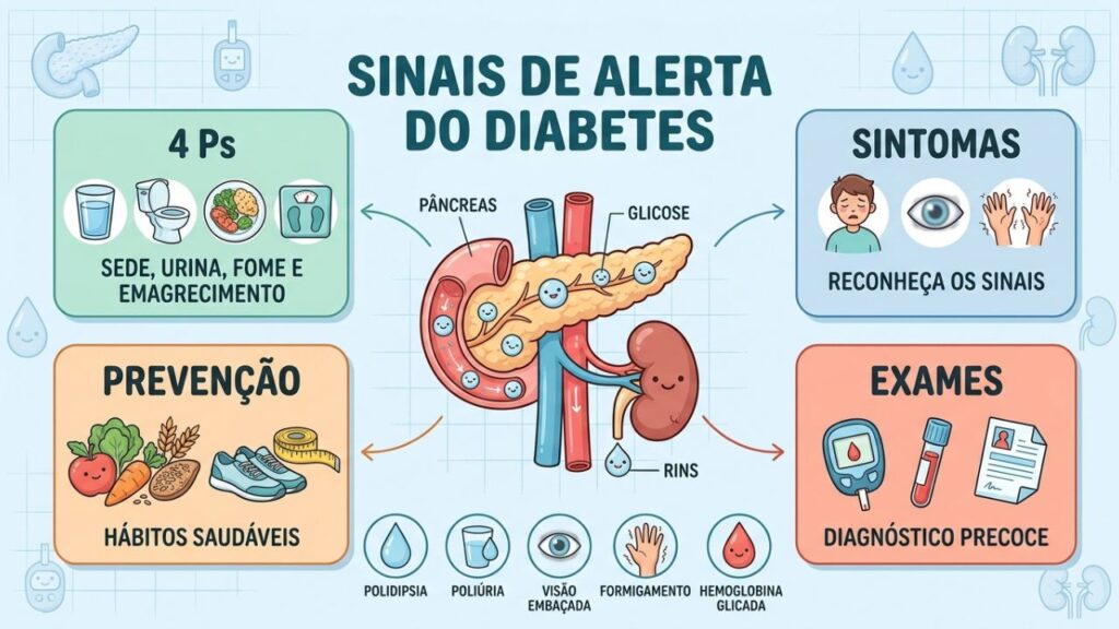 Reconheça os sintomas, faça exames e adote hábitos para prevenir o diabetes.