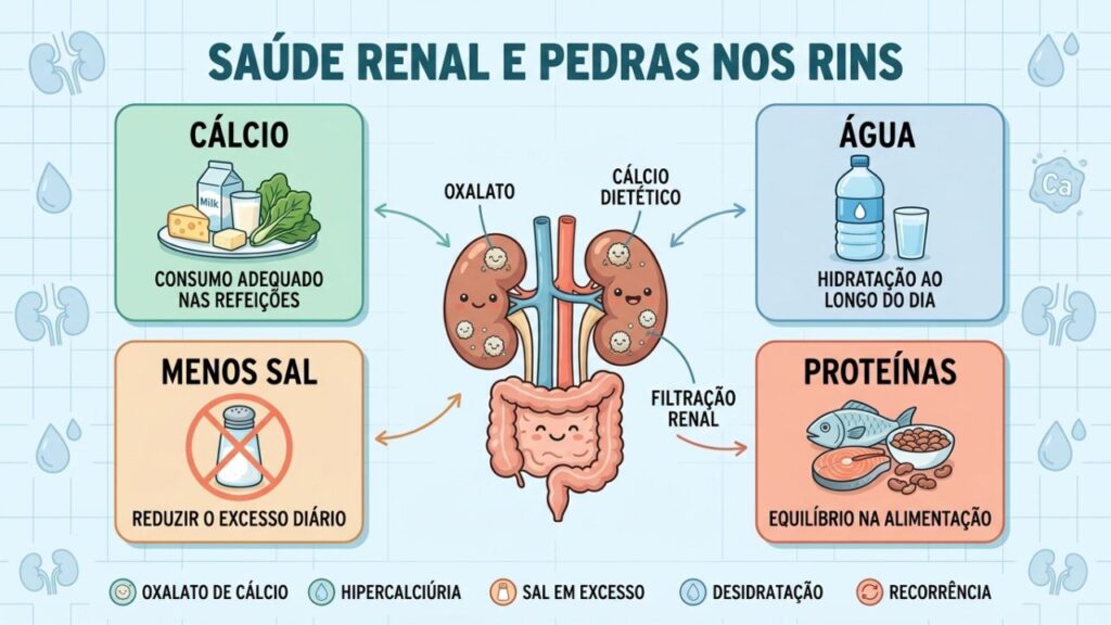 Quatro hábitos essenciais protegem os rins e diminuem a recorrência dos cálculos.