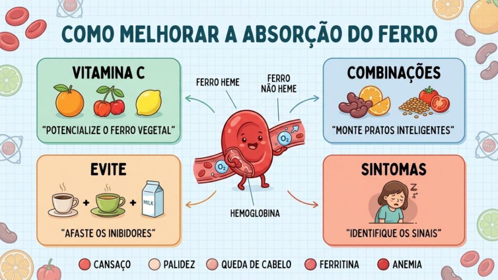 Combinações corretas e menos inibidores favorecem níveis saudáveis de ferro.