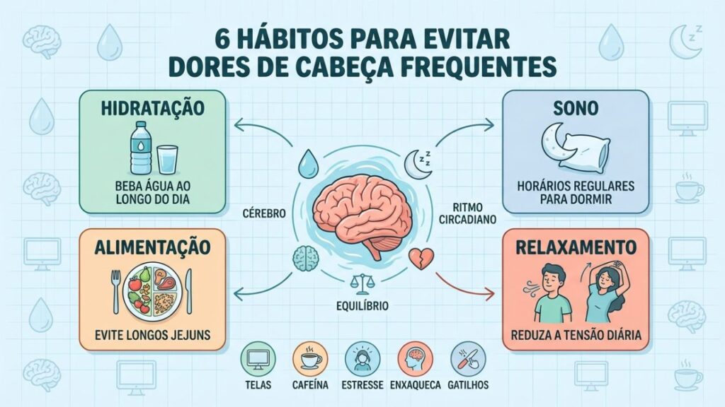 Hidratação, sono e menos estresse ajudam a prevenir crises recorrentes.
