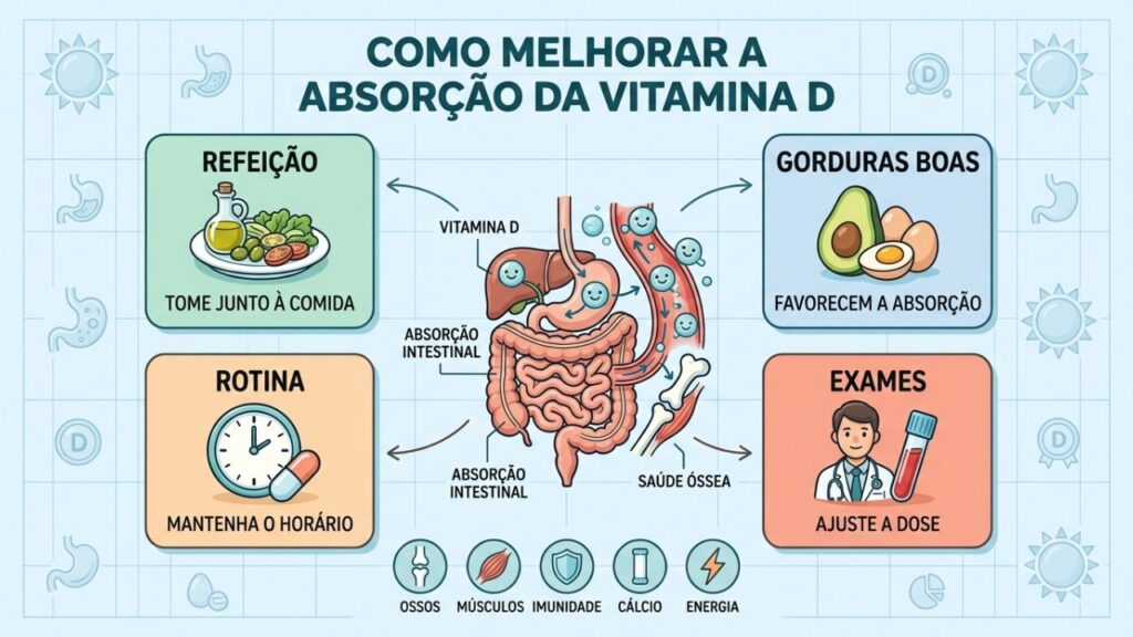 Quatro hábitos favorecem o aproveitamento diário da vitamina D pelo organismo.