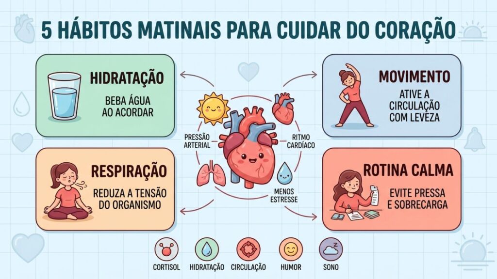 Hidratação, movimento e menos pressa fortalecem a saúde cardiovascular.