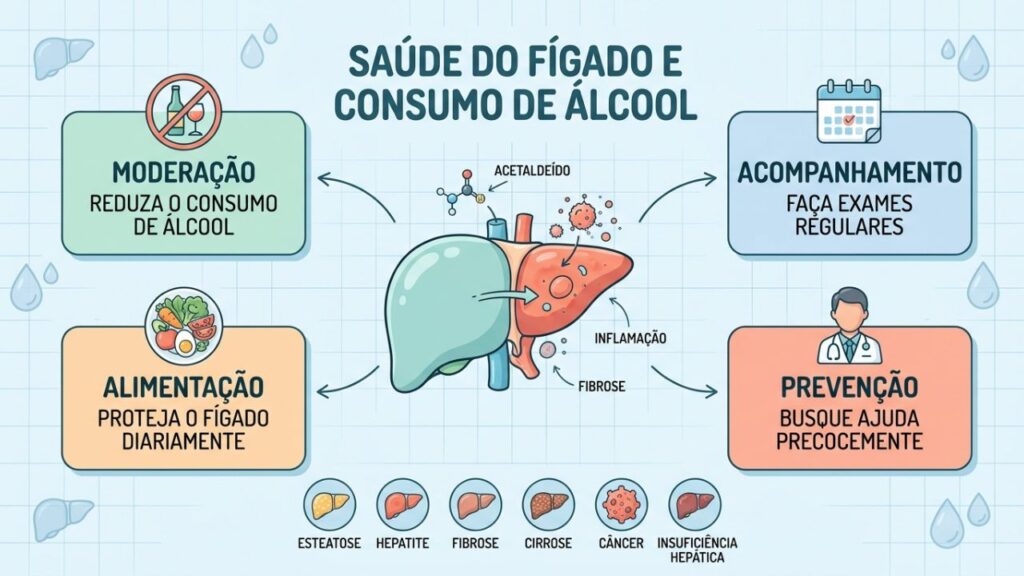 Quatro pilares ajudam a proteger o fígado e prevenir danos causados pelo álcool.