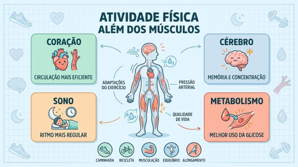 Quatro efeitos do exercício mostram impactos além dos músculos e do peso.