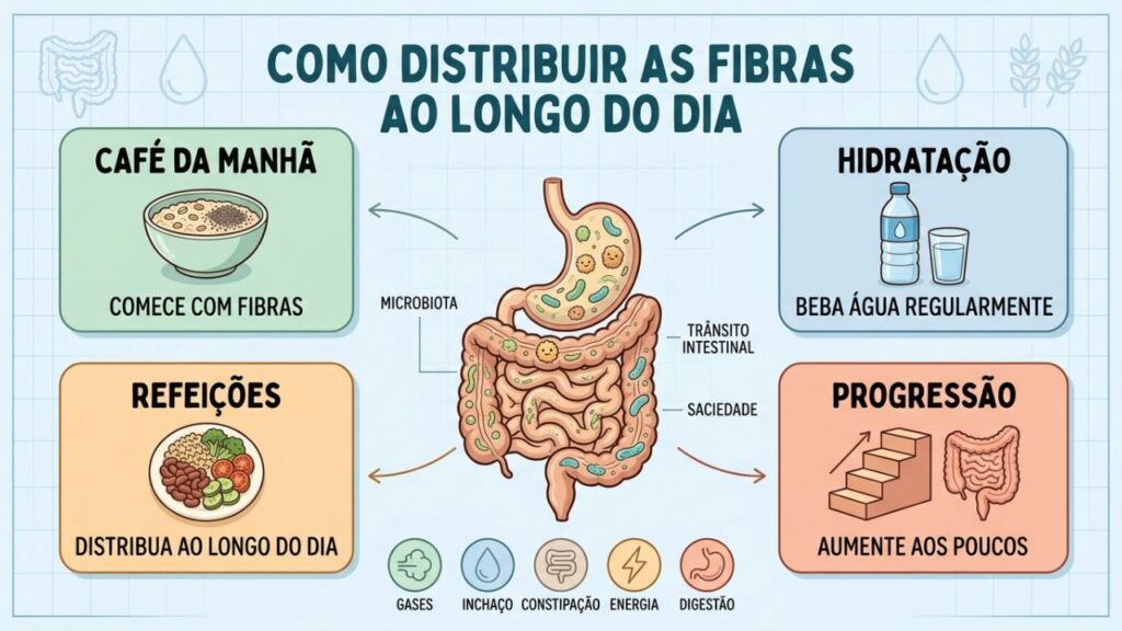 Quatro hábitos favorecem o funcionamento intestinal e a saúde digestiva.