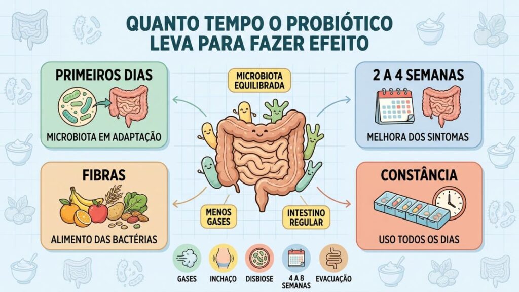 Quatro fatores influenciam a velocidade de ação dos probióticos no intestino.