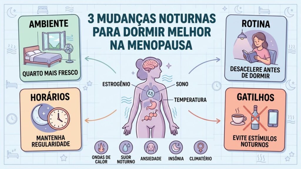 Ambiente fresco, rotina calma e horários regulares favorecem um sono reparador.