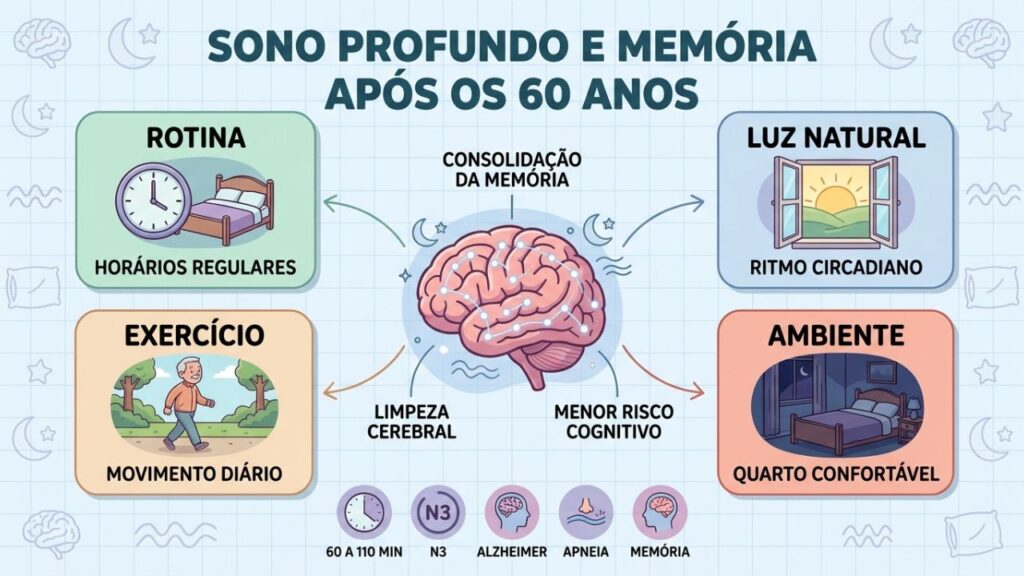 Quatro hábitos favorecem o sono profundo e ajudam a proteger o cérebro.