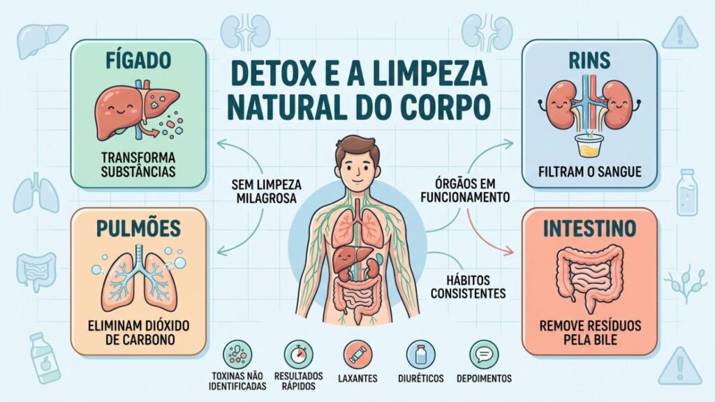 Quatro órgãos explicam como o organismo elimina substâncias continuamente.