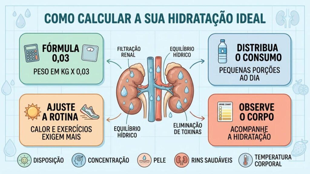 Quatro pilares ajudam a manter a hidratação ideal todos os dias.