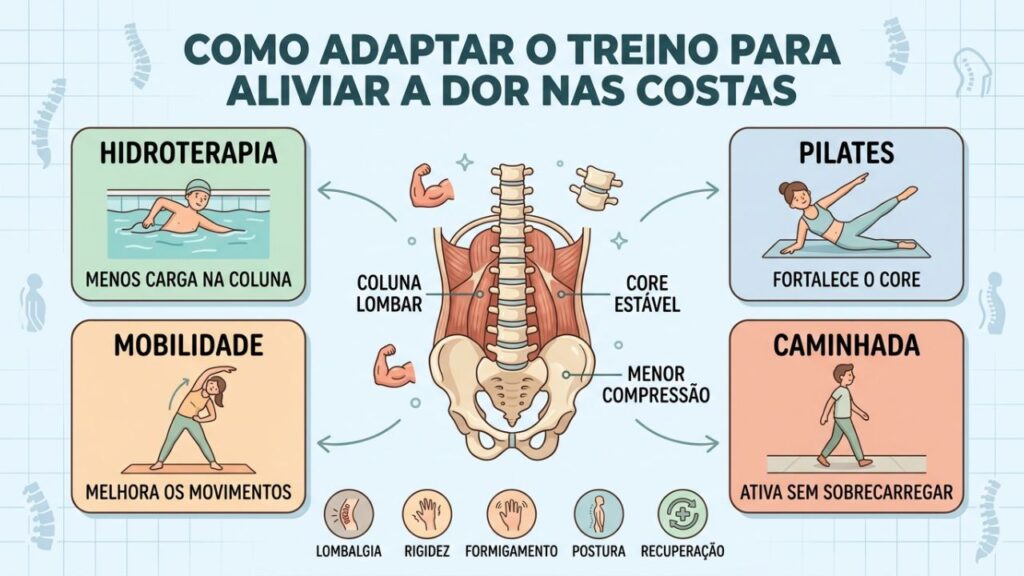 Quatro estratégias seguras para proteger a coluna e manter o condicionamento físico.