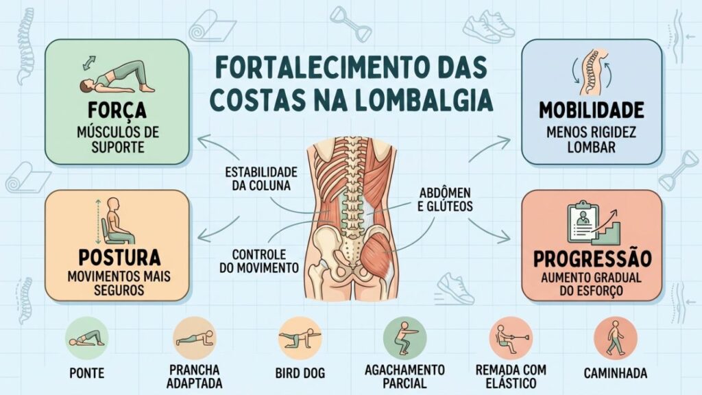 Quatro pilares combinam força, mobilidade, postura e progressão segura.