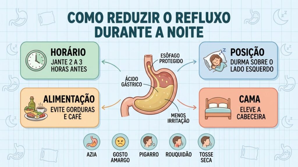 Quatro hábitos simples ajudam a reduzir o refluxo e proteger o esôfago.