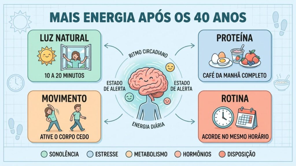 Quatro pilares fortalecem o relógio biológico e melhoram a disposição diária.