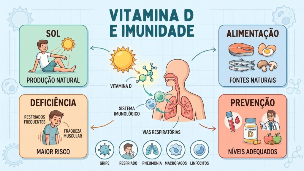 Como vitamina D, imunidade e hábitos saudáveis ajudam a prevenir infecções respiratórias.
