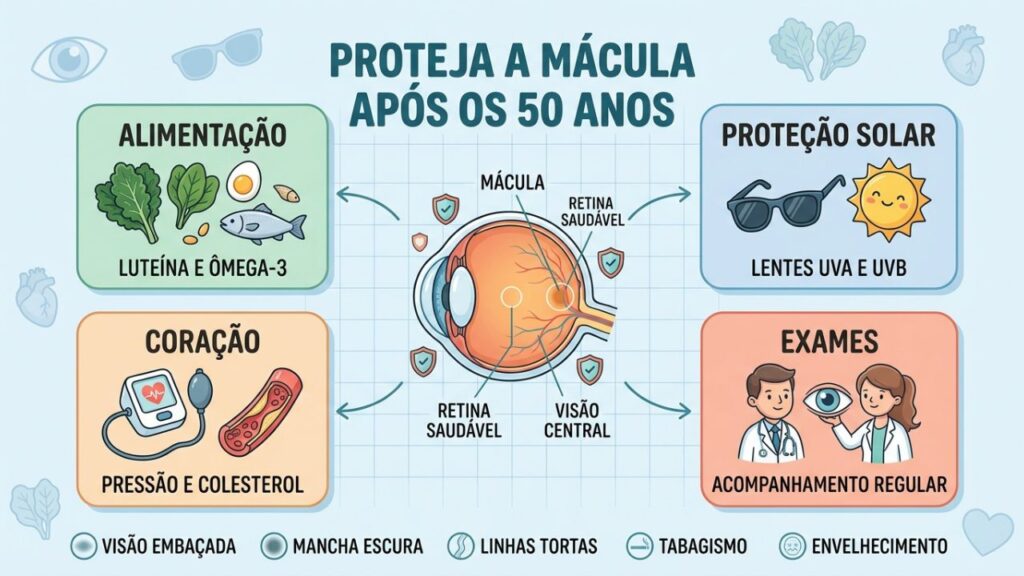 Quatro pilares ajudam a proteger a mácula e reduzir riscos para a visão.