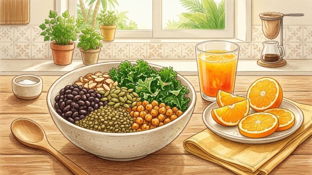 A relação entre vitamina C e absorção de ferro vegetal é uma das mais estudadas na nutrição.