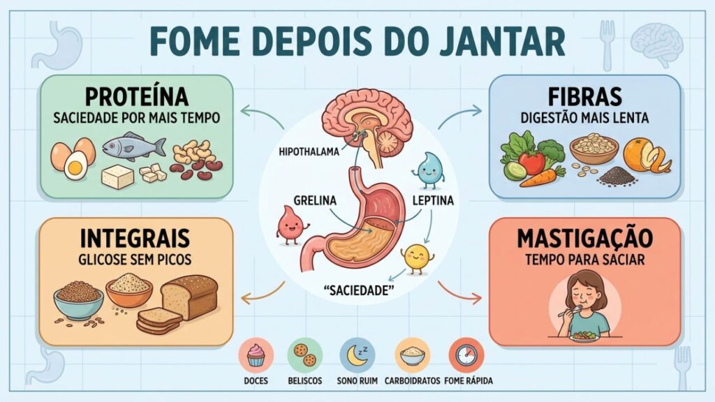 Quatro pilares ajudam a prolongar a saciedade depois do jantar.