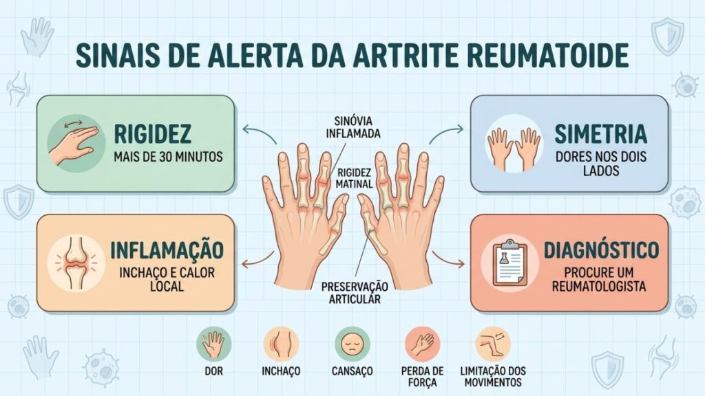 Quatro pilares ajudam a reconhecer precocemente a artrite reumatoide.
