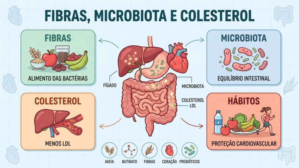 Como fibras, microbiota intestinal e hábitos saudáveis protegem o coração e controlam o colesterol.