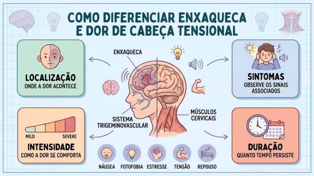 Quatro critérios simples para identificar a origem da dor de cabeça.