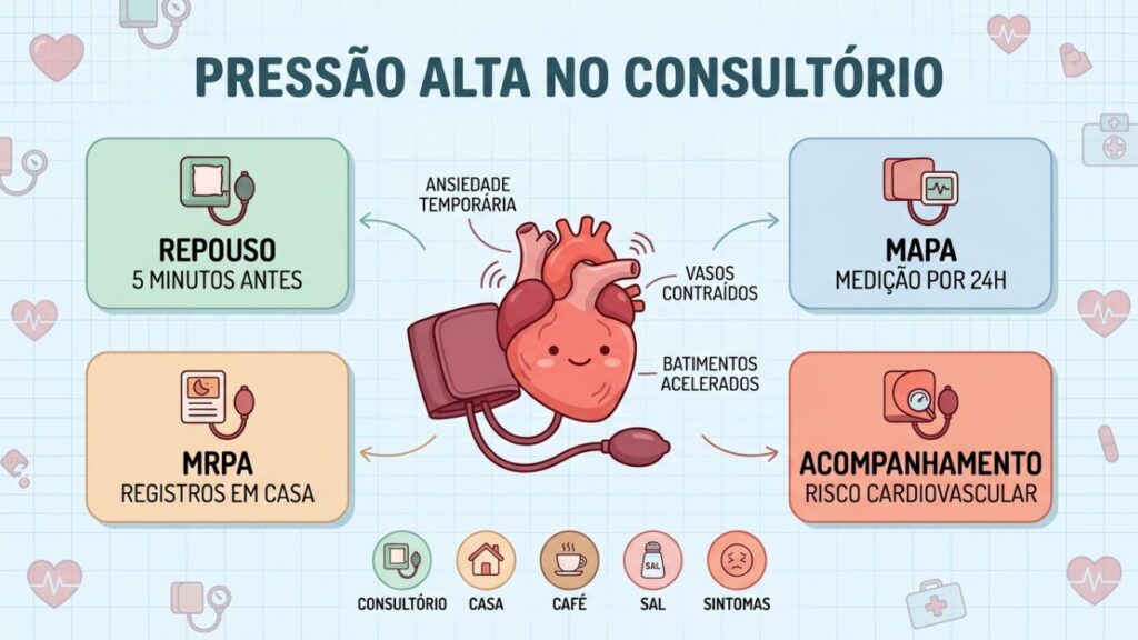 MAPA, MRPA e repouso ajudam a confirmar o jaleco branco.
