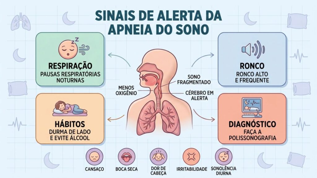 Quatro pilares ajudam a reconhecer precocemente os sinais da apneia do sono.
