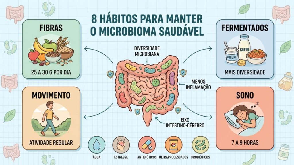 Quatro pilares fortalecem a diversidade bacteriana e protegem o intestino.