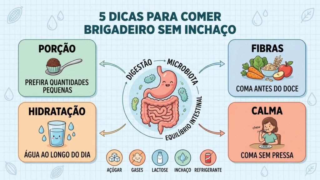 Cinco hábitos simples tornam o brigadeiro mais leve para a digestão.