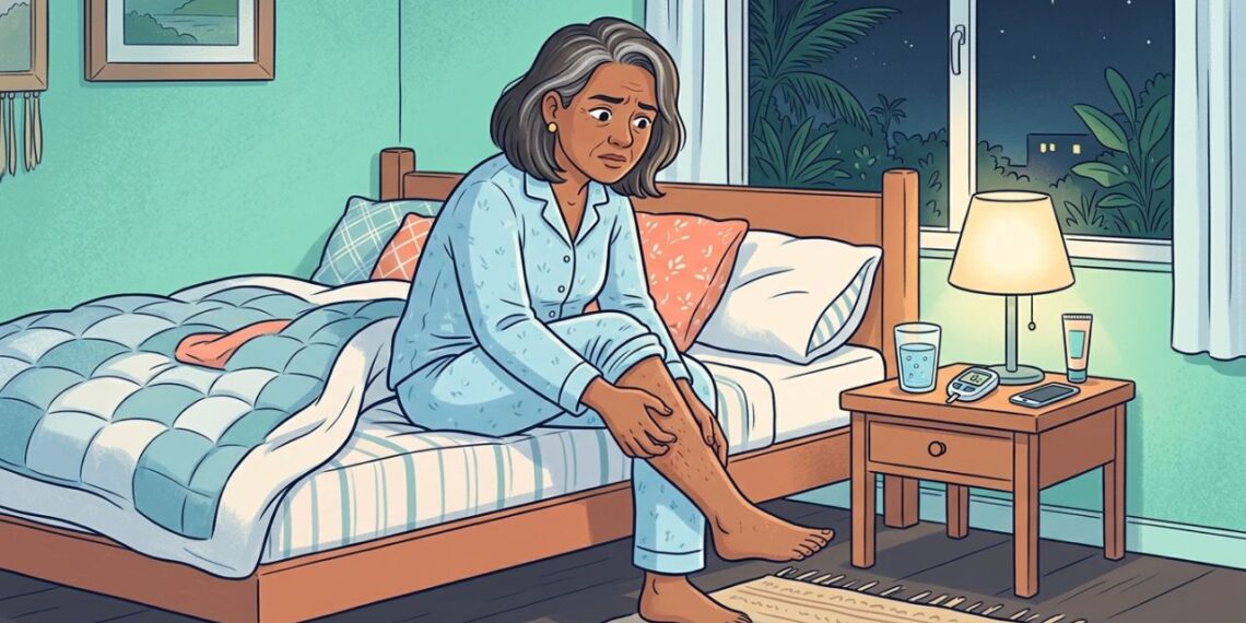 Coceira persistente à noite não é apenas pele sensível: o padrão que pode indicar diabetes