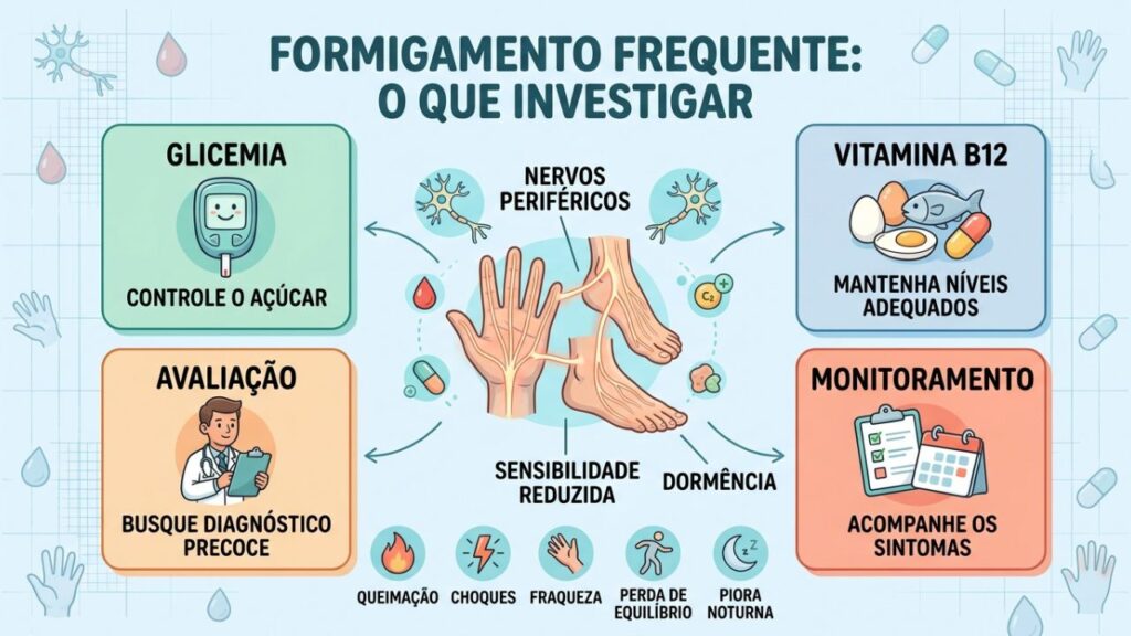 Quatro áreas merecem atenção para identificar a causa do formigamento frequente.