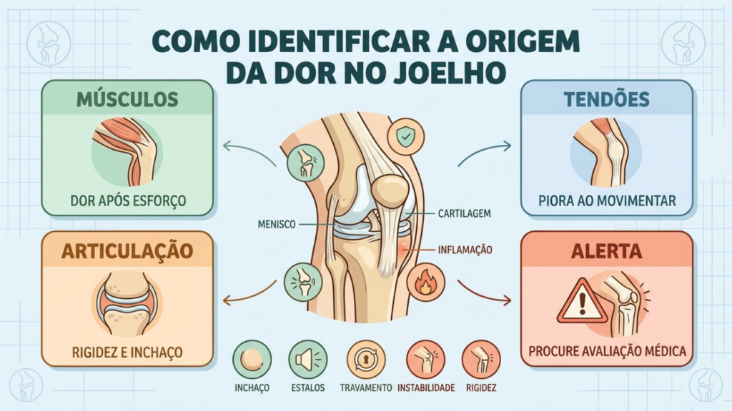 Quatro pilares ajudam a identificar a origem da dor no joelho.