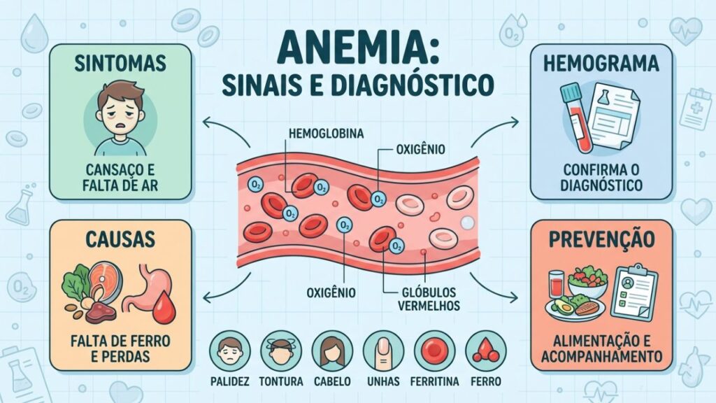 Conheça sintomas, causas e exames que ajudam a identificar a anemia precocemente.