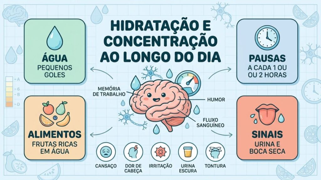 Quatro cuidados mantêm hidratação, concentração, memória e humor estáveis.