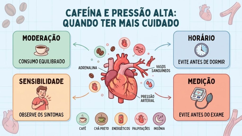 Quatro cuidados ajudam hipertensos a consumir cafeína com mais segurança.
