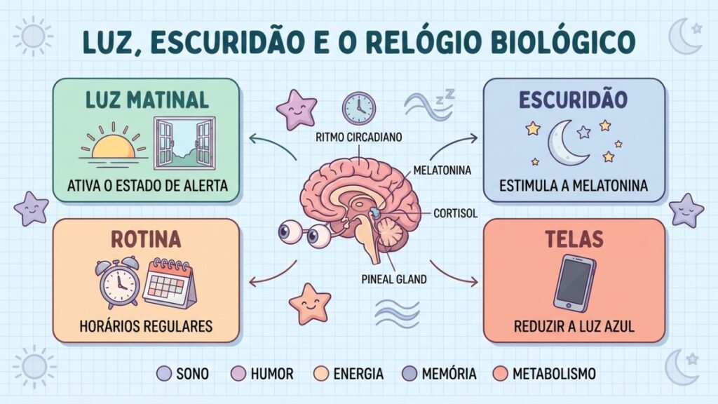 Quatro hábitos ajudam a alinhar o ritmo circadiano e preservar a disposição.