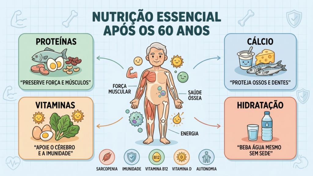 Quatro pilares nutricionais ajudam a proteger músculos, ossos e imunidade.