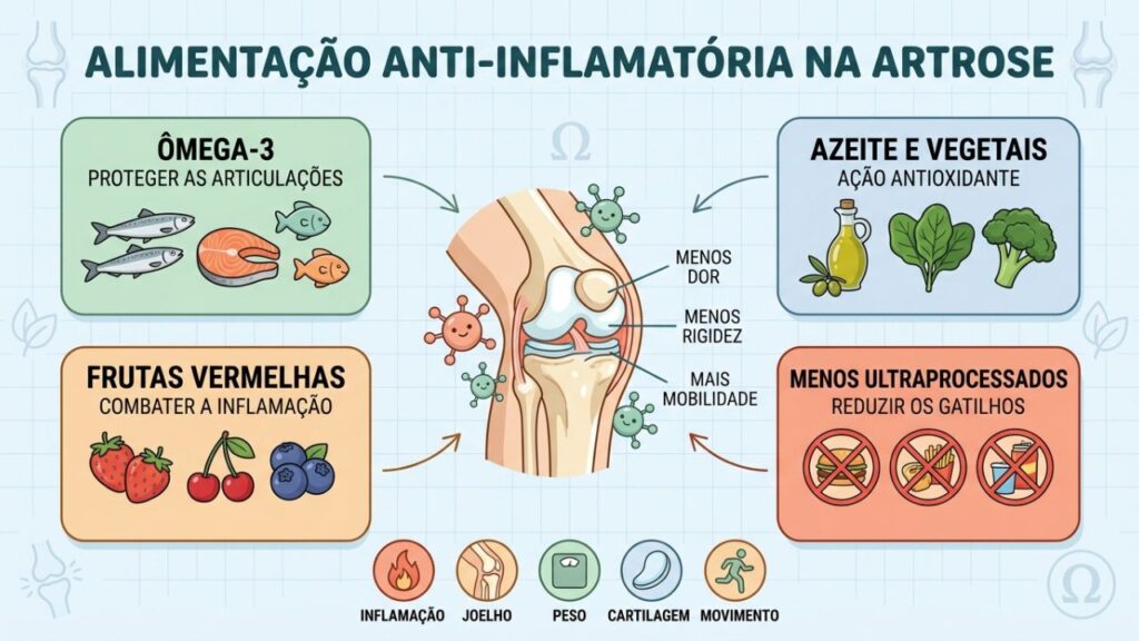 Quatro pilares alimentares ajudam a proteger as articulações e preservar a mobilidade.