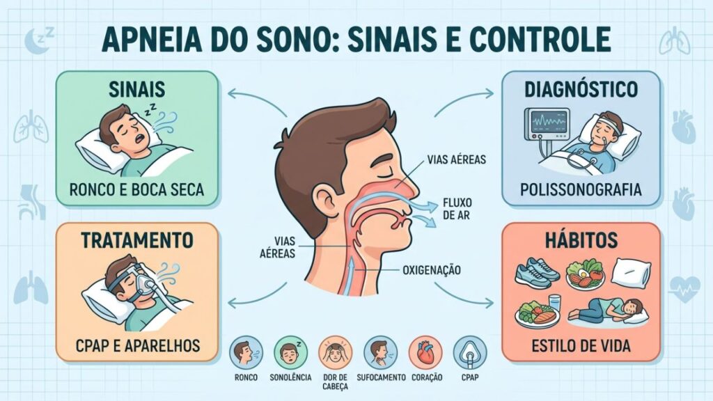 Conheça os sinais, diagnóstico e formas de controlar a apneia obstrutiva do sono.