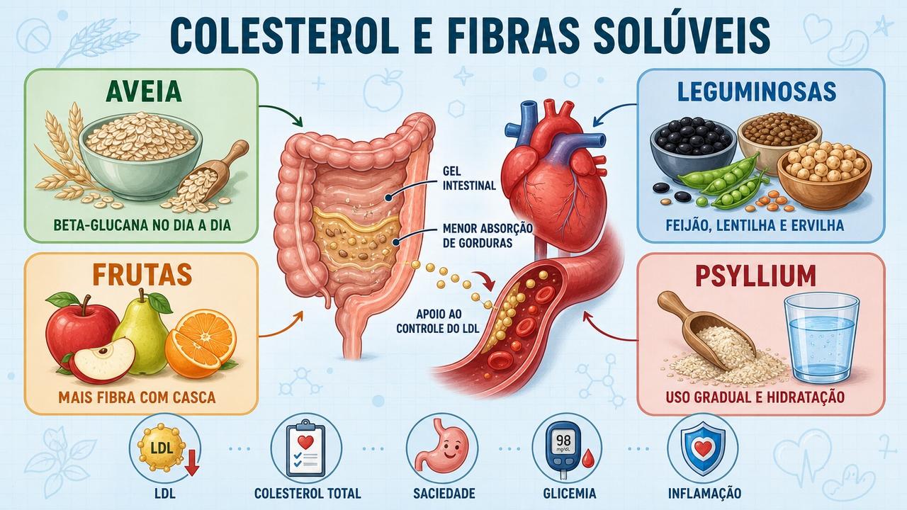 Aveia, leguminosas, frutas e psyllium formam pilares do controle do LDL.