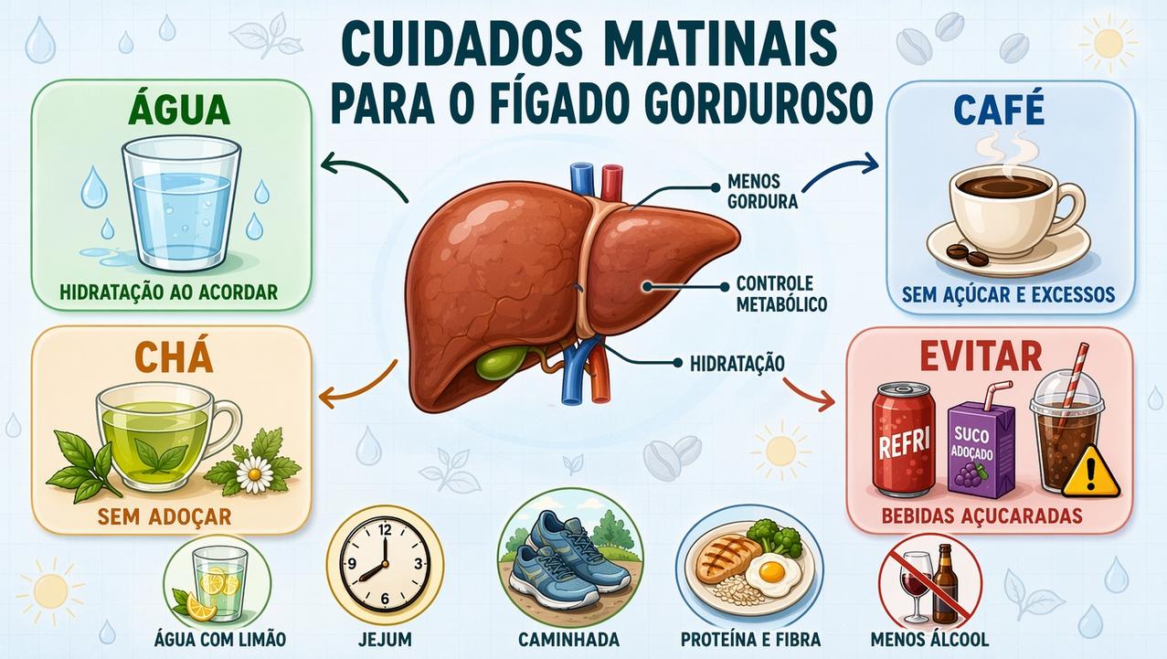 Quatro pilares matinais ajudam a proteger o fígado e evitar excessos.