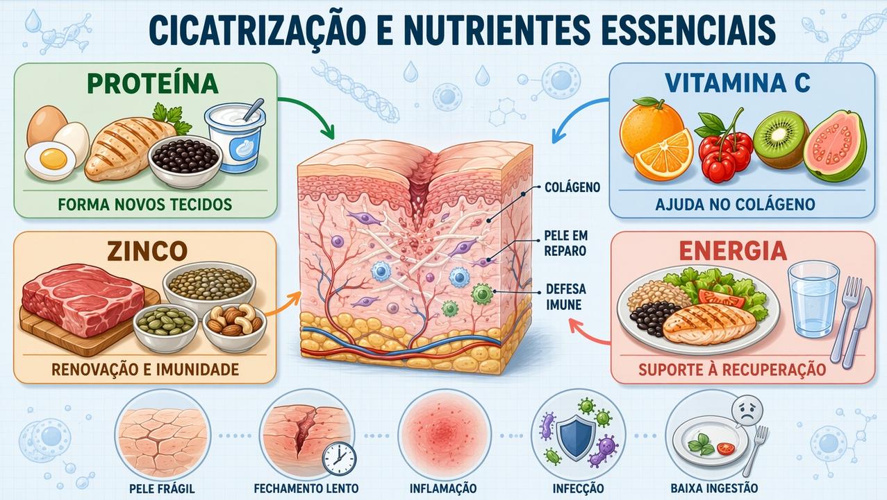Os quatro pilares nutricionais que sustentam colágeno, imunidade e reparo da pele.