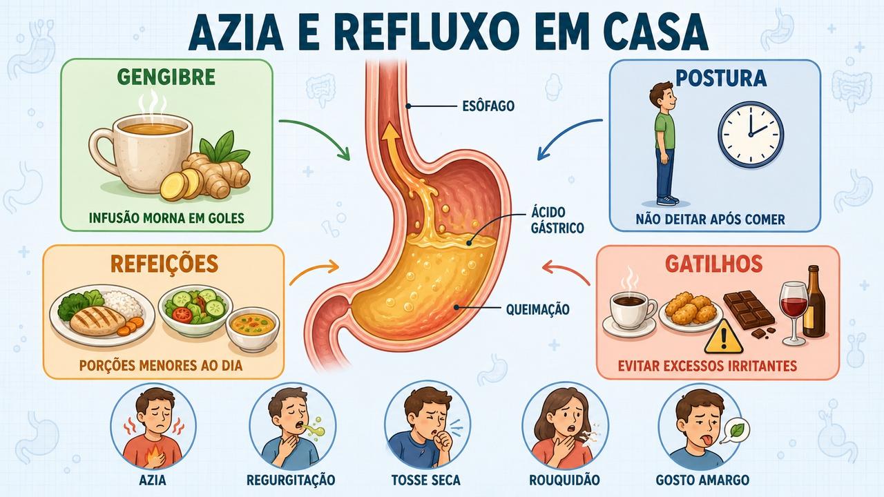 Quatro cuidados ajudam a controlar azia, refluxo e queimação no estômago.