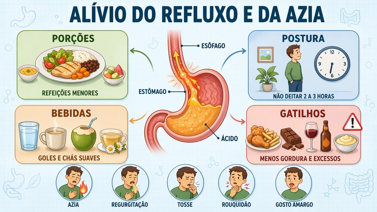 Quatro pilares ajudam a controlar refluxo, azia e sintomas digestivos recorrentes.