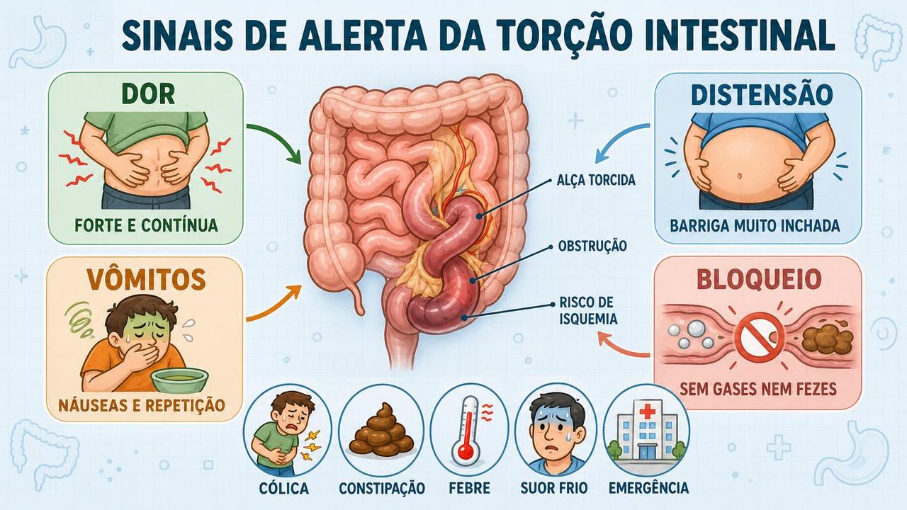 Quatro alertas principais ajudam a diferenciar obstrução intestinal de sintomas comuns.