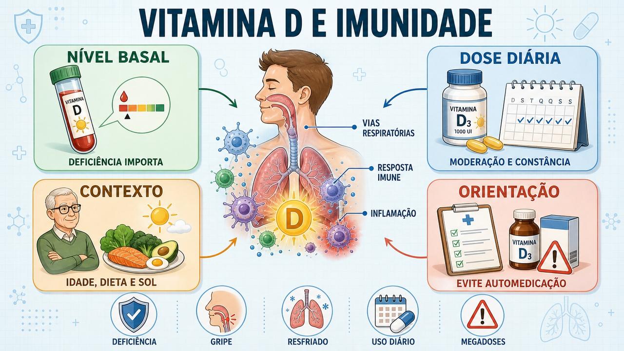 Infográfico resume nível basal, dose, contexto clínico e orientação profissional.