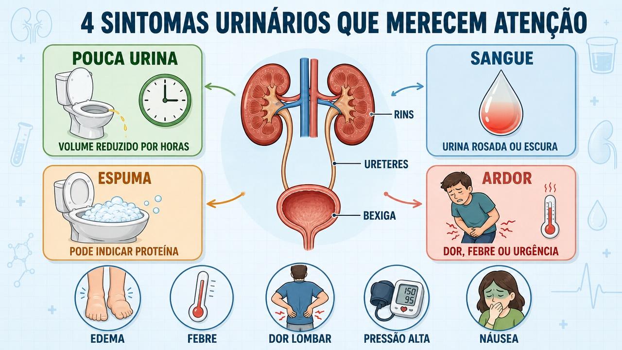 Os quatro sintomas urinários exigem atenção rápida e avaliação médica adequada.