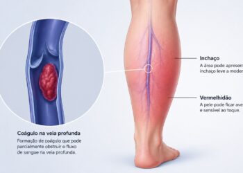 Dor unilateral na panturrilha com inchaço e vermelhidão pode ser sinal de alerta para trombose.