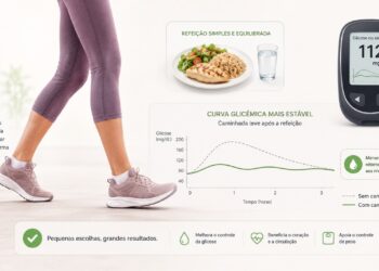 Caminhar 10 minutos após comer pode ajudar a reduzir o pico de glicose.